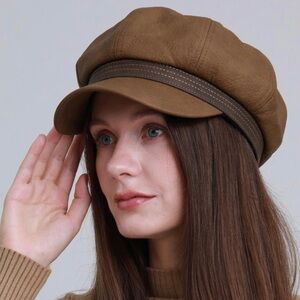 Brown Women's Newsboy Cap